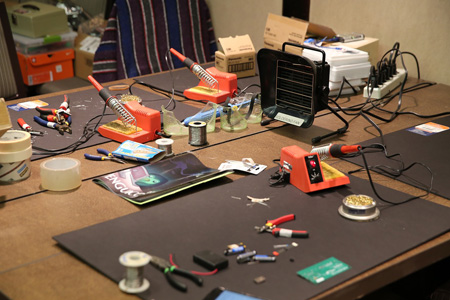 soldering station & tools for electronic assembly